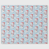 Cute Blue Snowman Kerstmis Cadeaupapier (Vlak)