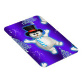 Cute Blue Snowman Kerstmis Magneet (Rechterzijde)
