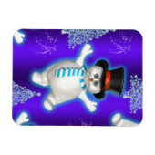 Cute Blue Snowman Kerstmis Magneet (Horizontaal)