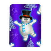 Cute Blue Snowman Kerstmis Magneet (Verticaal)