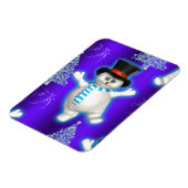 Cute Blue Snowman Kerstmis Magneet (Linkerzijde)