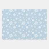 Cute Blue Snowman Snowflakes Christmas  Inpakpapier Vel (Voorkant 3)