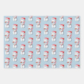 Cute Blue Snowman Snowflakes Christmas  Inpakpapier Vel (Voorkant 2)
