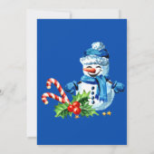 Cute Blue Snowman - Uitnodiging voor Kerstmis (Achterkant)