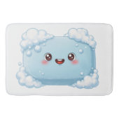 Cute Blue Soap Bar with Bubbles Badmat (Voorkant)