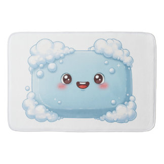 Cute Blue Soap Bar with Bubbles Badmat