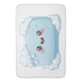 Cute Blue Soap Bar with Bubbles Badmat (Voorkant Verticaal)