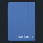 Cute Blue Solid Color Persoonlijke naam iPad Pro Cover<br><div class="desc">Cute Cobalt Blue Solid Color Persoonlijke naam iPad Pro Hoesje</div>