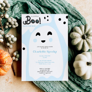 Cute blue spoken Halloween boe baby shower Kaart