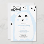 Cute blue spoken Halloween boe baby shower Kaart (Voorkant)