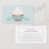 Cute Blue Sprinkles Cupcake Bakery Visitekaartje (Voorkant / Achterkant)