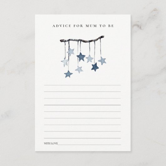 Cute Blue Star Mobile Advice voor maximaal Baby sh Informatiekaartje (Voorkant)