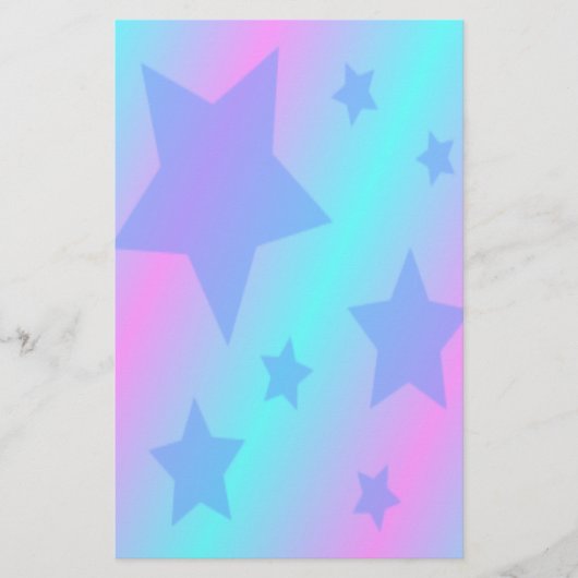 Cute Blue Stars Briefpapier (Voorkant)