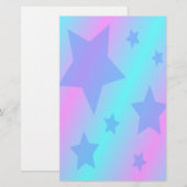 Cute Blue Stars Briefpapier (Voorkant / Achterkant)