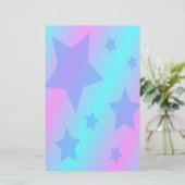 Cute Blue Stars Briefpapier (Staand voorkant)
