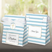Cute Blue Stripe Baptism Christening Favor Box Bedankdoosjes