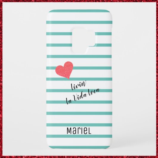 Cute Blue Striped La Vida Loca Case-Mate iPhone Case