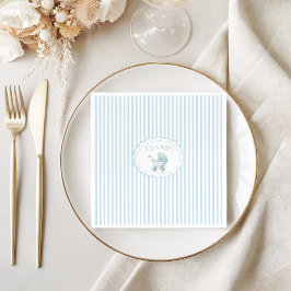 Cute Blue Stroller Doodle Baby Boy Shower Servet