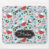 Cute Blue Sushi Pattern Muismat (Voorkant)