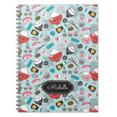 Cute Blue Sushi Pattern Notitieboek (Voorkant)