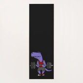 Cute Blue T-rex Dinosaur Weightlifter Yogamat (Achterkant)