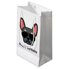 Cute Blue Tan French Bulldog Face Small Gift Bag Klein Cadeauzakje
