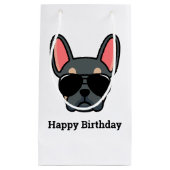 Cute Blue Tan French Bulldog Face Small Gift Bag Klein Cadeauzakje (Voorkant)