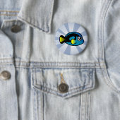 Cute Blue Tang Ronde Button 5,7 Cm (In situ)
