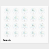 Cute Blue Teddy Bear Baby shower Bedankt Ronde Sticker (Vel)