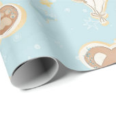 Cute Blue Teddy Bear Balloons Baby Boy Shower Cadeaupapier (Rol Hoek)