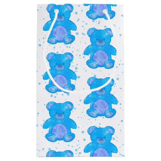 Cute Blue Teddy Bear Klein Cadeauzakje (Achterkant)