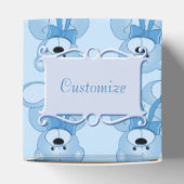 Cute Blue Teddy Bear Pattern Heart Favor Box Bedankdoosjes (Bovenkant)