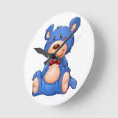 Cute Blue Teddy Bear Ronde Klok (Hoek)