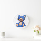 Cute Blue Teddy Bear Ronde Klok (Huis)