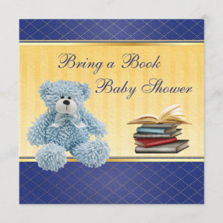 Cute Blue Teddy Elegant Breng een Baby shower uit  Kaart
