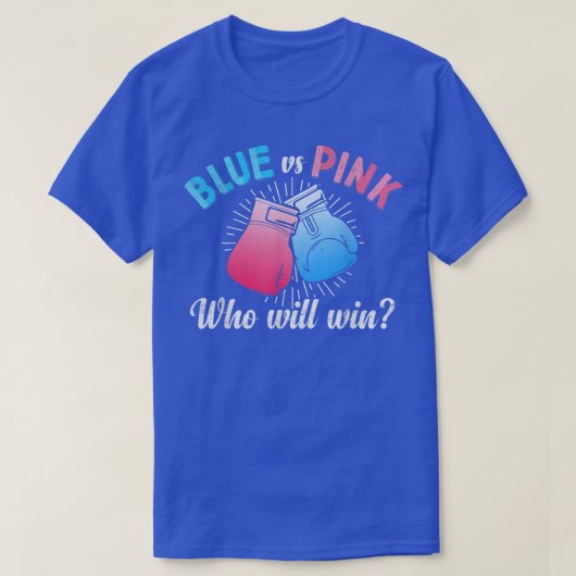 Cute Blue tegen Roze Gender Rekaling Party Boxer T-shirt (Design voorkant)