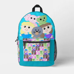 Cute Blue Toy Kids Backpack Bedrukte Rugzak