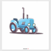 Cute Blue Tractor Sticker (Vel)