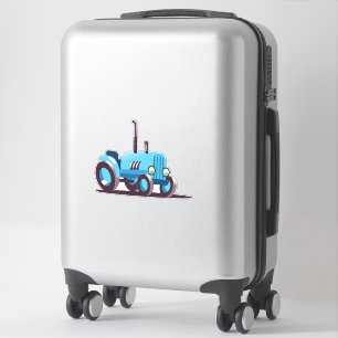 Cute Blue Tractor Sticker