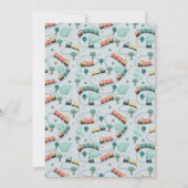 Cute Blue Travel Boys Baby shower Kaart (Achterkant)