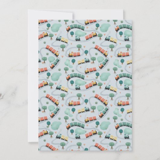 Cute Blue Travel Boys Baby shower Kaart (Achterkant)