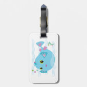 Cute Blue Tropical Fish Pink Fins Bagagelabel (Achterkant verticaal)