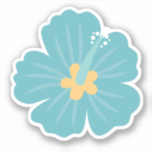 Cute Blue Tropical Flower Sticker