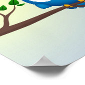Cute blue twitter bird cartoon poster (Hoek)