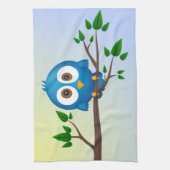 Cute blue twitter bird cartoon theedoek (Verticaal)