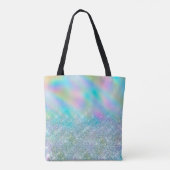 Cute blue unicorn rhinestones Drives monogram Tote Bag (Achterkant)