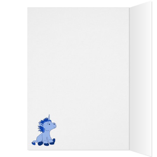 Cute Blue Unicorn Triangle Pattern Birthday Card (Binnen (Links))