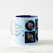 Cute Blue Vinyl Music Best Friend Photo Gift Tweekleurige Koffiemok (Voorkant links)