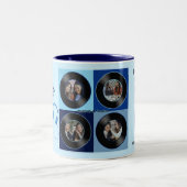 Cute Blue Vinyl Music Best Friend Photo Gift Tweekleurige Koffiemok (Center)