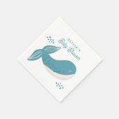 Cute blue walvisjongen baby shower. Nautisch dier Servet (Hoek)